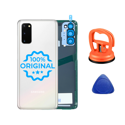 Samsung Galaxy S20 4G und 5G Original Backcover Rueckglas Akkudeckel weiss