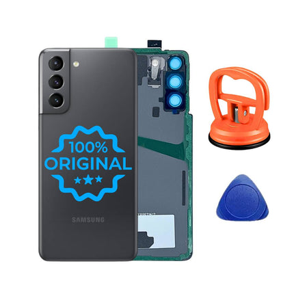 Samsung Galaxy S21 5G Original Backcover rueckglas akkudeckel grau